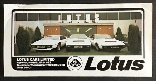 Lotus car range sales brochure - sales,