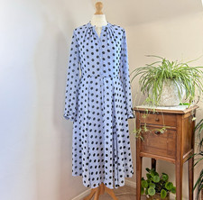 Somerset by Alice Temperley Tea Dress UK 10 Lilac Polka Dot Chiffon Pockets