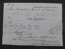 1867, Billhead,  Edinburgh, Scotland (John Dickson & Son- GUN MAKERS )