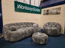 'Aero' Grey Sofa, Swivel Chair