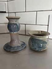 Robert Esposito Unity Pond Pottery Candle Holder + Mini Ceramic Vase Pot