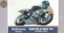 STICKER. Moto GP. ROTHMANS Racing. Honda . Grand Prix France 92. J.M Bayle