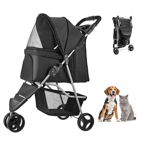 Pet stroller foldable - pet, wheels