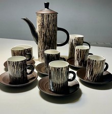 1970s Vintage MCM Cinque Ports Pottery Coffee Set For 4