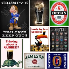 Beer Man Cave Metal Signs