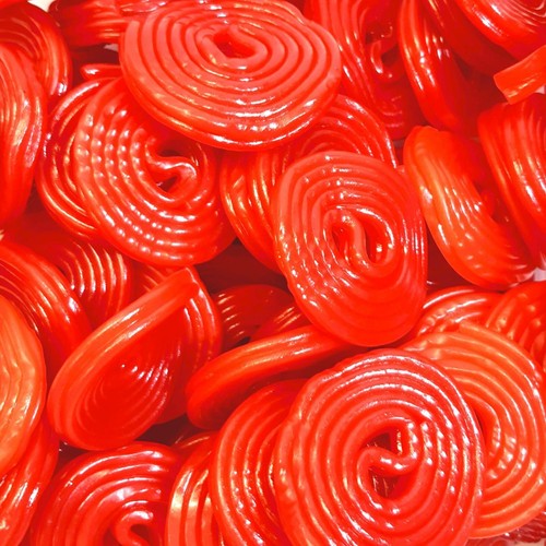 Strawberry liquorice wheels - strawberry,