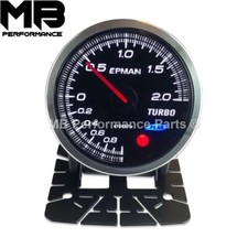 52mm Smoked Lens Stepper Motor Peak Warning Turbo Boost BAR Gauge  - White