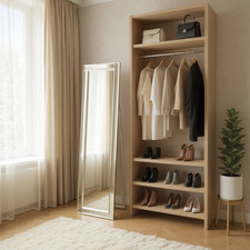 Large Cheval Mirror 152 x 52cm Free Standing or Wall Hanging Ornate Wood Mirror