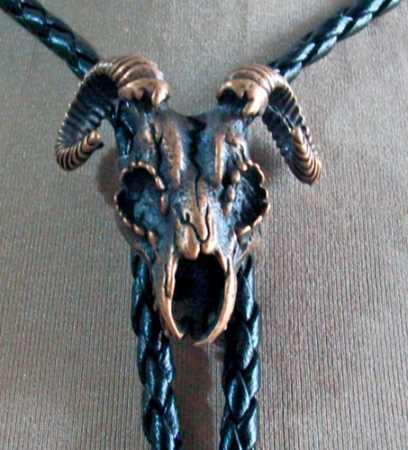 Western bolo tie bronze - tie, animal
