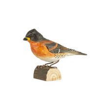Wildlife Garden  Carved Wood Figure Brambling