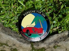 VINTAGE ENAMEL AUTOMOBILE CAR BADGE # PORSCHE 356 FLORIDA OWNERS GROUP