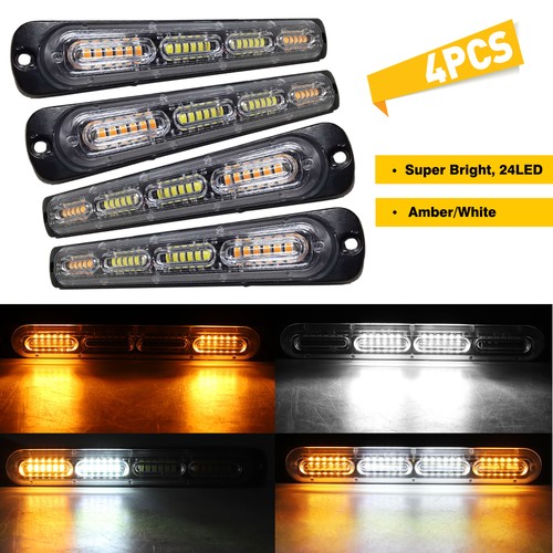 4pcs amber white 24led - amber/white,