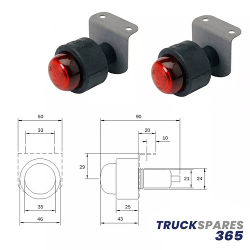 Pair rubbolite truck - pair, truck-lite
