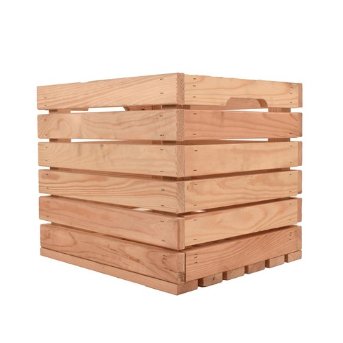 Natural wooden storage crate - wooden,