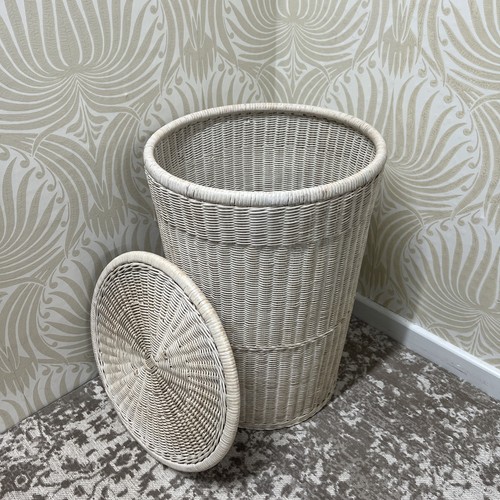 Vintage wicker laundry lidded - laundry,
