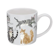 Bone China Mug Ulster Weavers Feline Friends Bone China Grey