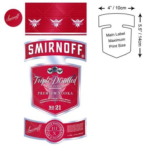Smirnoff label cake topper - smirnoff,