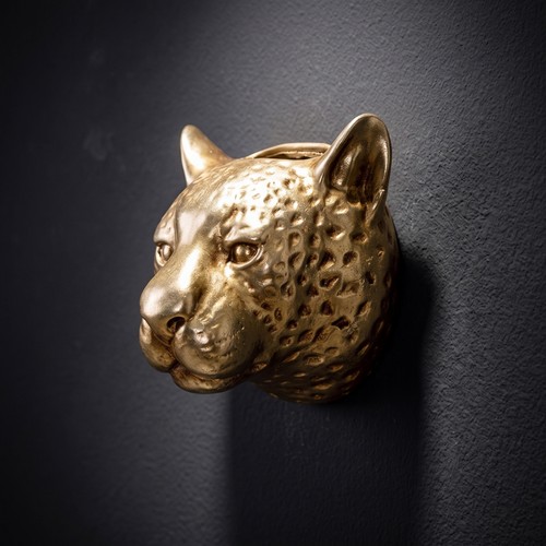 Animal head wall vase - animal, lustrous