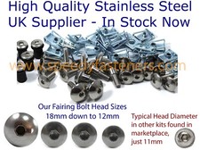 Yamaha FZR600R Stainless Fairing & Screen Bolt Clips Screws 1994 1995 FZR 600R