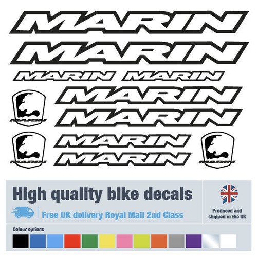 Marin bike decals labels with