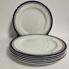 IMPERIAL PORCELAIN WEDGWOOD & CO  ELAINE ENGLAND GOLD BAND DINNER  PLATES 10.5”