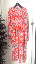 Never Fully Dressed UK Size 24 Orange And Pink Swedish Flower Floral Dress