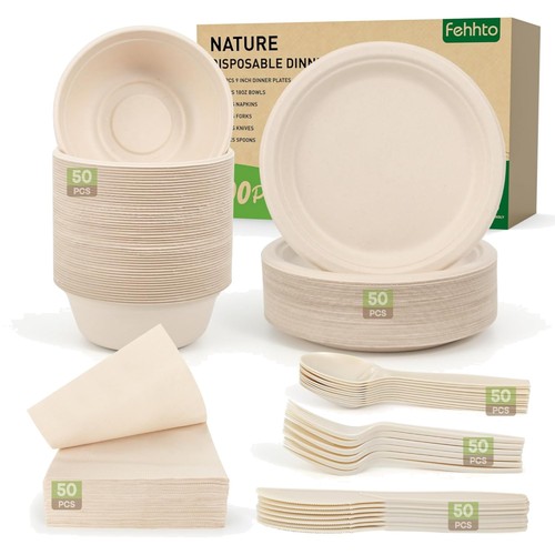 Disposable paper plates set - disposable,