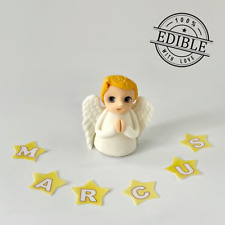 Christening Cake Topper Edible Fondant Angel Boy Girl Baptism Decorations