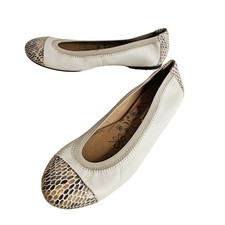 Pitillos Ballet flats Sz40 snakeskin round Toes. Made in Spain. Leather. Elastic