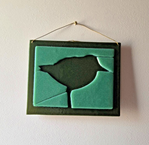 Fused glass wall art - art,, plover