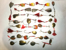 VINTAGE PFLUEGER TRADEMARK BULLDOG INDIANA & UNBRANDED BRASS COPPER SPINNER LURE