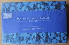 MATTHEW WILLIAMSON DESIGN Standard Pillowcase Pair GARDENIA FLORAL DAMASK BLUE
