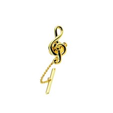 Gold Plated Treble Clef Tie Tack Tac