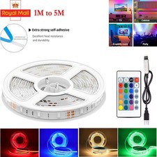 LED Strip Lights USB 1-5m 5050 RGB Colour Changing Tape for kitchen Cabinet, TV