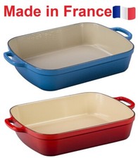 LE CREUSET 7 QT Cast Iron Signature Rectangular Roaster Cherry Red Blueberry ✅✅✅