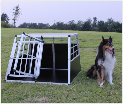 Double dog crate aluminium - crate,