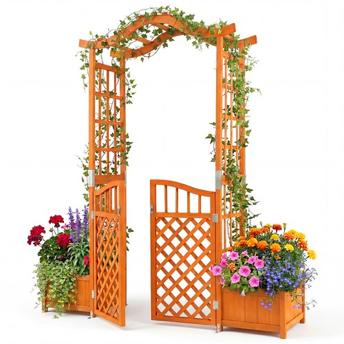 Garden arbour with gate and - garden,