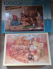 2 x NEW jigsaw puzzle KING 1000 Pieces TOYS by EDWARD HERSEY & SWEET TEDDIES