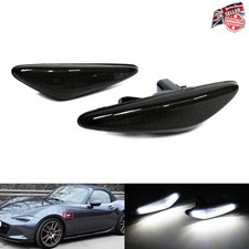 2x Black Side Indicator White LED Repeater Light For Mazda 6 Atenza RX-8 MX-5 ND
