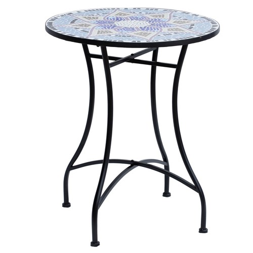 Blue mosaic outdoor patio - mosaic,