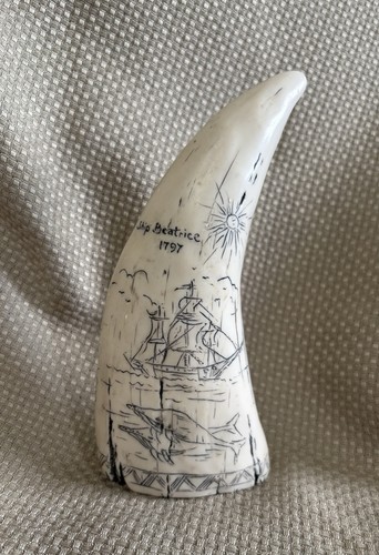 Vintage faux scrimshaw resin - faux,