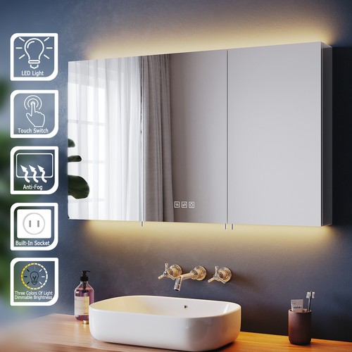 Large bathroom mirror cabinet - bathroom,