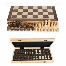 Large Chess Wooden Set Folding Chessboard Magnetic Pieces Wood Board Toys Game