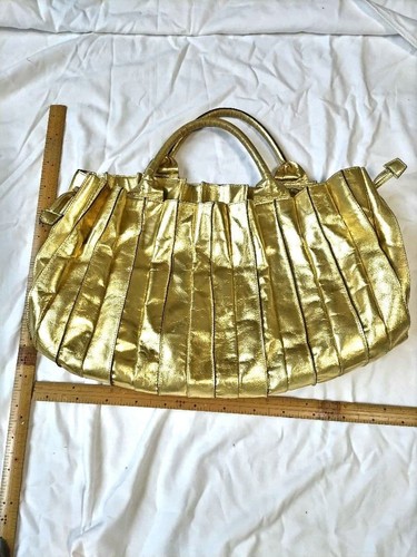 Lupo gold pleated handbag - pleated,