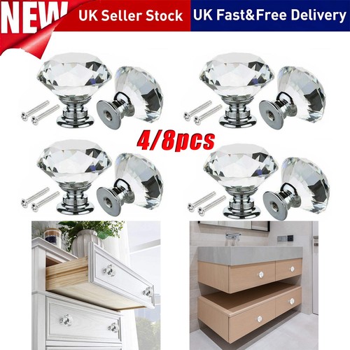 8pcs crystal cabinet - 4/8pcs, knobs