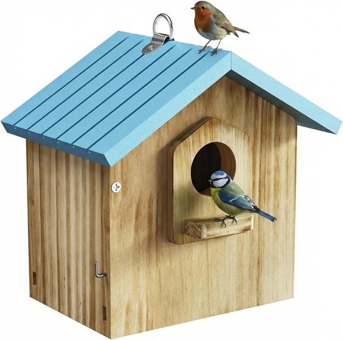 Wooden hanging bird house - bird,