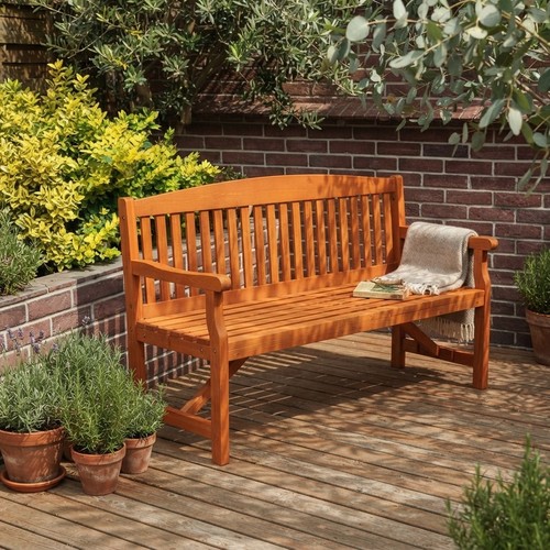 Natural wooden seater garden - natural, 3-seater