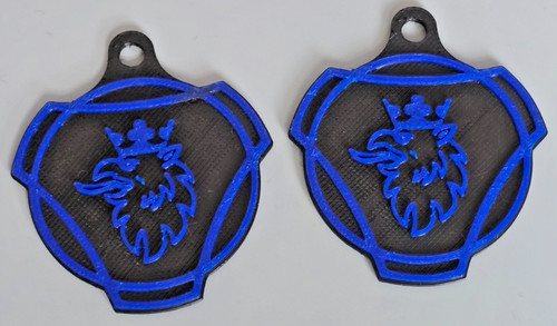 Scania blue keyring key - 2x,