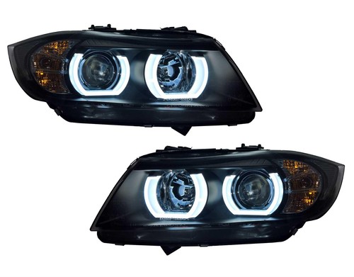 Black angel eye headlights - black, 3d