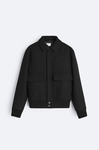 Zara origins wool blend bomber - origins,